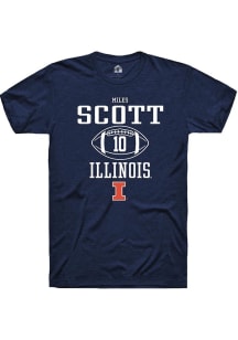 Miles Scott Navy Blue Illinois Fighting Illini NIL Sport Icon Short Sleeve T Shirt