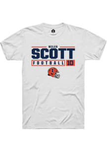 Miles Scott White Illinois Fighting Illini NIL Stacked Box Short Sleeve T Shirt