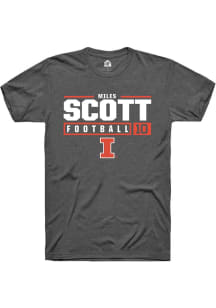 Miles Scott Dark Grey Illinois Fighting Illini NIL Stacked Box Short Sleeve T Shirt