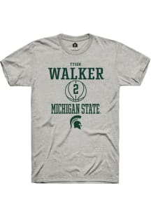 Tyson Walker  Michigan State Spartans Ash Rally NIL Sport Icon Short Sleeve T Shirt