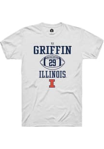 Timothy (TJ) Griffin White Illinois Fighting Illini NIL Sport Icon Short Sleeve T Shirt