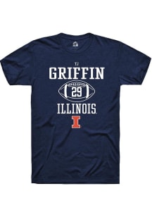 Timothy (TJ) Griffin Navy Blue Illinois Fighting Illini NIL Sport Icon Short Sleeve T Shirt