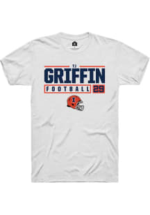 Timothy (TJ) Griffin White Illinois Fighting Illini NIL Stacked Box Short Sleeve T Shirt
