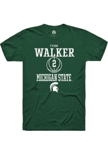 Tyson Walker  Michigan State Spartans Green Rally NIL Sport Icon Short Sleeve T Shirt