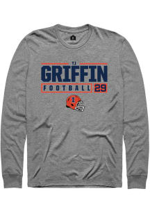 Timothy (TJ) Griffin Rally Mens Graphite Illinois Fighting Illini NIL Stacked Box Tee