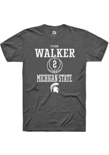Tyson Walker  Michigan State Spartans Dark Grey Rally NIL Sport Icon Short Sleeve T Shirt