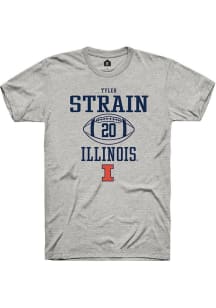 Tyler Strain Ash Illinois Fighting Illini NIL Sport Icon Short Sleeve T Shirt