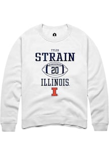 Tyler Strain  Rally Illinois Fighting Illini Mens White NIL Sport Icon Long Sleeve Crew Sweatshirt