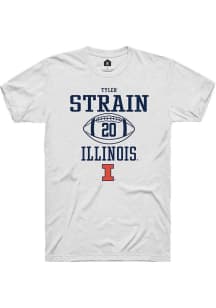 Tyler Strain White Illinois Fighting Illini NIL Sport Icon Short Sleeve T Shirt