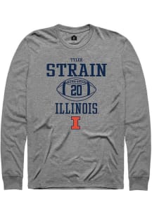 Tyler Strain Rally Mens Graphite Illinois Fighting Illini NIL Sport Icon Tee