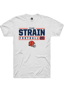 Tyler Strain White Illinois Fighting Illini NIL Stacked Box Short Sleeve T Shirt