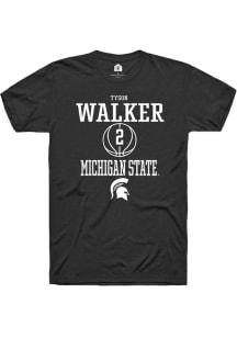 Tyson Walker  Michigan State Spartans Black Rally NIL Sport Icon Short Sleeve T Shirt