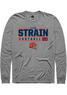 Tyler Strain Rally Mens Graphite Illinois Fighting Illini NIL Stacked Box Tee