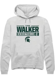 Tyson Walker  Rally Michigan State Spartans Mens White NIL Stacked Box Long Sleeve Hoodie