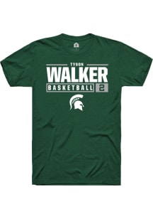 Tyson Walker  Michigan State Spartans Green Rally NIL Stacked Box Short Sleeve T Shirt