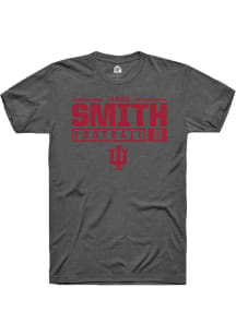 Jaquez Smith Dark Grey Indiana Hoosiers NIL Stacked Box Short Sleeve T Shirt