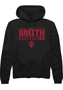 Jaquez Smith  Rally Indiana Hoosiers Mens Black NIL Stacked Box Long Sleeve Hoodie
