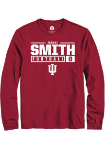 Jaquez Smith Rally Mens Red Indiana Hoosiers NIL Stacked Box Tee