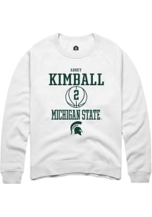 Abbey Kimball  Rally Michigan State Spartans Mens White NIL Sport Icon Long Sleeve Crew Sweatshi..