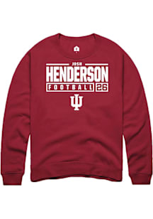 Josh Henderson  Rally Indiana Hoosiers Mens Red NIL Stacked Box Long Sleeve Crew Sweatshirt
