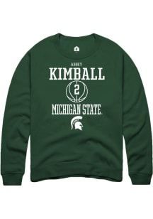 Abbey Kimball  Rally Michigan State Spartans Mens Green NIL Sport Icon Long Sleeve Crew Sweatshi..