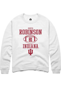 Kurtis Robinson Rally Mens White Indiana Hoosiers NIL Sport Icon Crew Sweatshirt