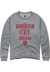 Kurtis Robinson Rally Mens Graphite Indiana Hoosiers NIL Sport Icon Crew Sweatshirt