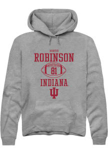 Kurtis Robinson Rally Mens Graphite Indiana Hoosiers NIL Sport Icon Hooded Sweatshirt