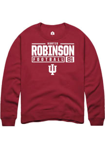 Kurtis Robinson Rally Mens Red Indiana Hoosiers NIL Stacked Box Crew Sweatshirt