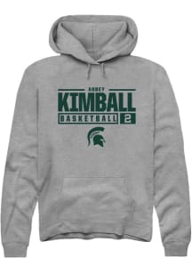 Abbey Kimball  Rally Michigan State Spartans Mens Grey NIL Stacked Box Long Sleeve Hoodie