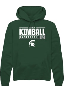 Abbey Kimball  Rally Michigan State Spartans Mens Green NIL Stacked Box Long Sleeve Hoodie