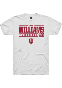 Max Williams White Indiana Hoosiers NIL Stacked Box Short Sleeve T Shirt