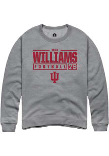 Max Williams Rally Mens Graphite Indiana Hoosiers NIL Stacked Box Crew Sweatshirt