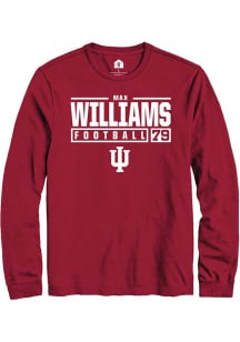 Max Williams Rally Mens Red Indiana Hoosiers NIL Stacked Box Tee