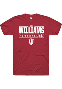 Max Williams Red Indiana Hoosiers NIL Stacked Box Short Sleeve T Shirt