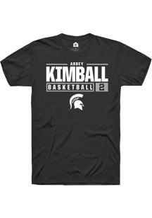 Abbey Kimball  Michigan State Spartans Black Rally NIL Stacked Box Short Sleeve T Shirt