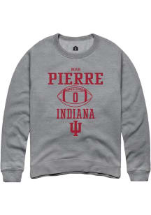 Noah Pierre Rally Mens Graphite Indiana Hoosiers NIL Sport Icon Crew Sweatshirt