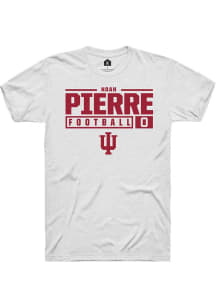 Noah Pierre White Indiana Hoosiers NIL Stacked Box Short Sleeve T Shirt