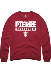 Noah Pierre Rally Mens Red Indiana Hoosiers NIL Stacked Box Crew Sweatshirt