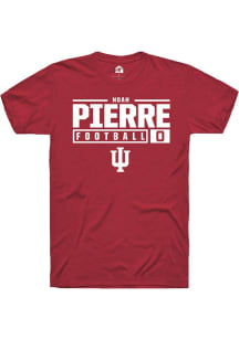 Noah Pierre Red Indiana Hoosiers NIL Stacked Box Short Sleeve T Shirt