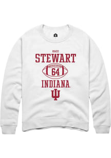 Race Stewart  Rally Indiana Hoosiers Mens White NIL Sport Icon Long Sleeve Crew Sweatshirt