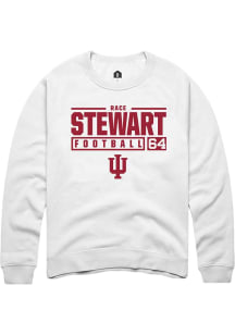 Race Stewart  Rally Indiana Hoosiers Mens White NIL Stacked Box Long Sleeve Crew Sweatshirt