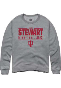 Race Stewart  Rally Indiana Hoosiers Mens Graphite NIL Stacked Box Long Sleeve Crew Sweatshirt