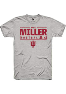 Ryan Miller  Indiana Hoosiers Ash Rally NIL Stacked Box Short Sleeve T Shirt