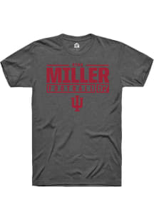 Ryan Miller  Indiana Hoosiers Dark Grey Rally NIL Stacked Box Short Sleeve T Shirt