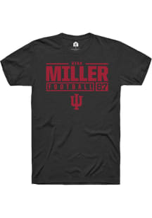 Ryan Miller  Indiana Hoosiers Black Rally NIL Stacked Box Short Sleeve T Shirt