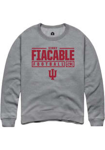 Vincent Fiacable Rally Mens Graphite Indiana Hoosiers NIL Stacked Box Crew Sweatshirt