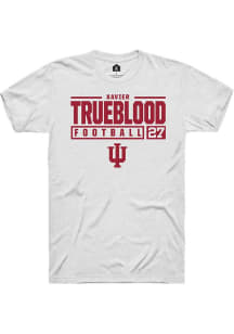 Xavier Trueblood White Indiana Hoosiers NIL Stacked Box Short Sleeve T Shirt