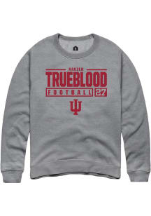 Xavier Trueblood Rally Mens Graphite Indiana Hoosiers NIL Stacked Box Crew Sweatshirt