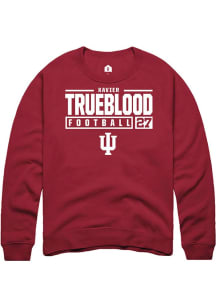 Xavier Trueblood Rally Mens Red Indiana Hoosiers NIL Stacked Box Crew Sweatshirt